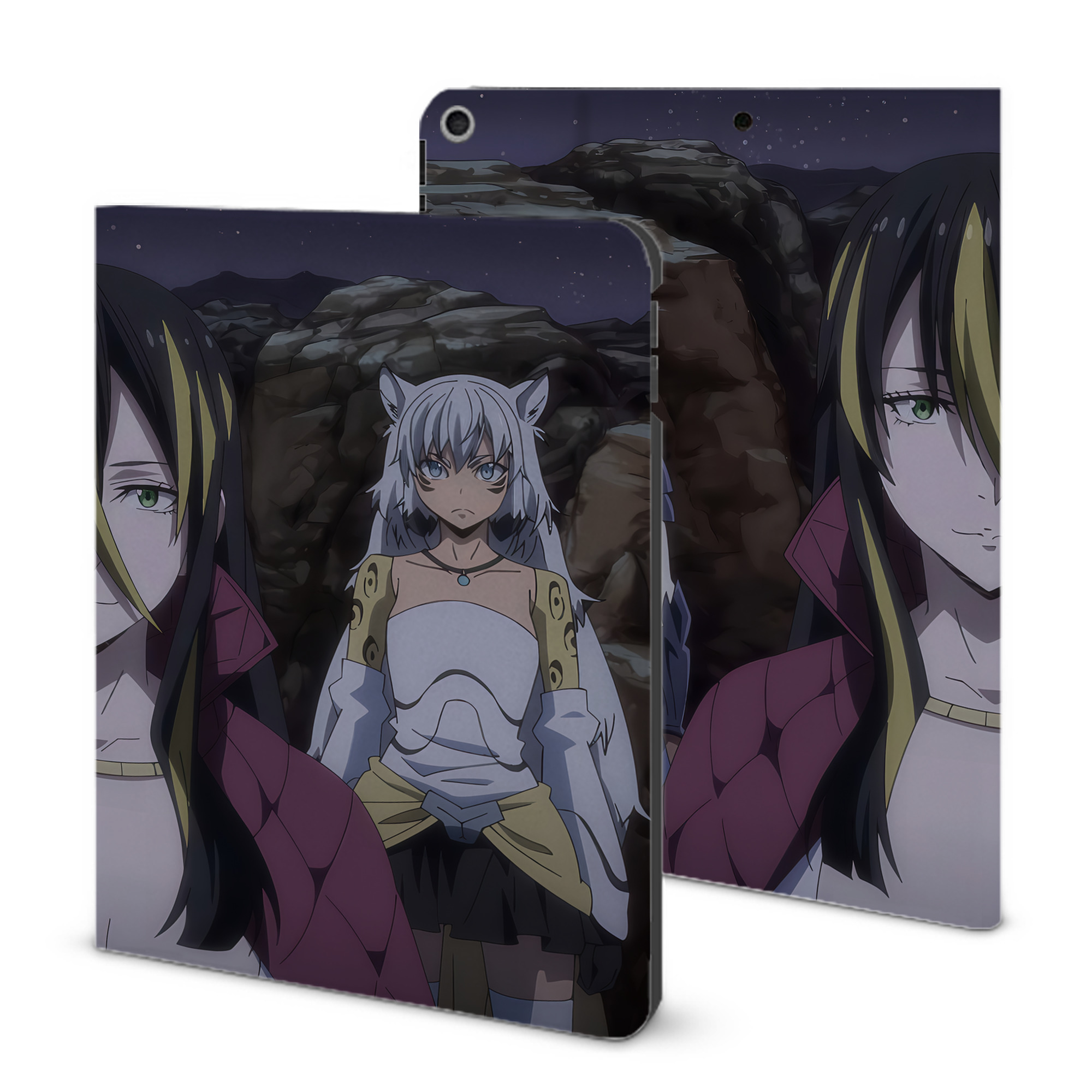 （画像用） 転スラ Regarding Reincarnated to Slime IPad ケース ブック型 PUレザー TPU 耐衝撃 軽量 薄型 ペン収納なし 全面保護 IPad 各モデル対応